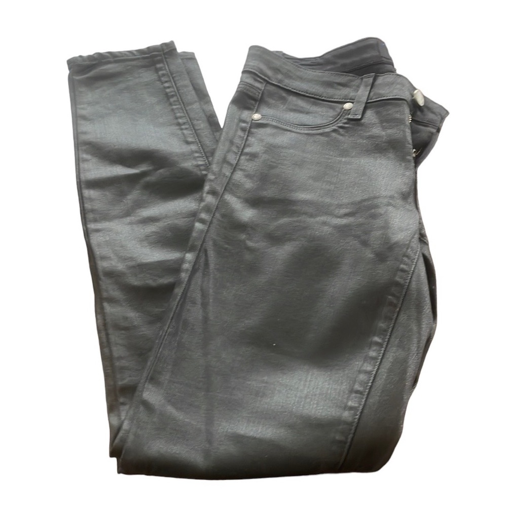 Paige Verduga Ultra Skinny Pants Size 26 Color Shiny Black Silk